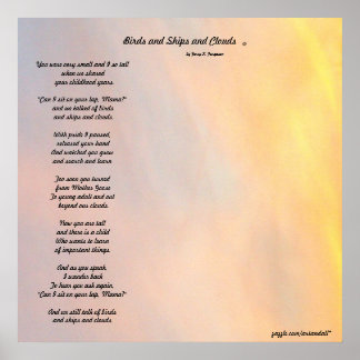 "BIRDS AND SHIPS AND CLOUDS FAMILY POEM " POSTER