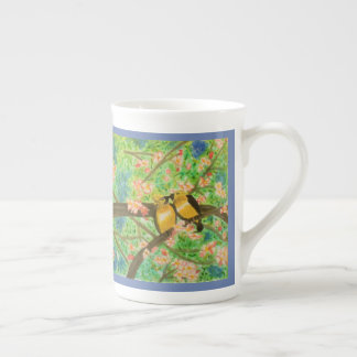 Birds and Spring Blossoms Watercolor Bone China Mug