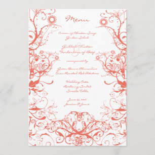 Birds and Swirls Wedding Menu