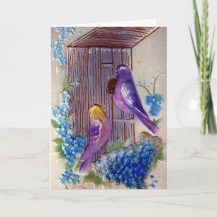 Birds andBird House Birthday Card