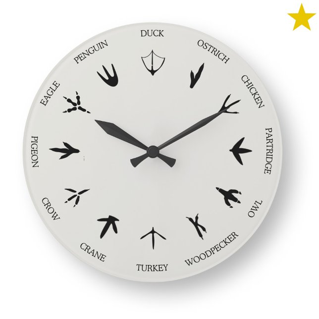 Birds Animal Tracks Footprints Identification Large Clock (Creator Uploaded)