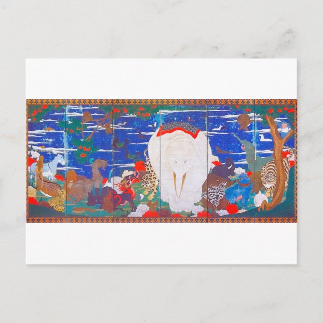 Birds, Animals, and Flowering Plants(Right)Jakuchu Postcard (Front)