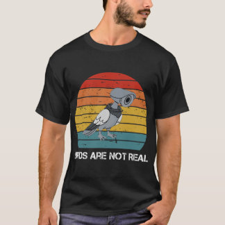 Birds Are not Real Retro Funny Conspiracy Birds Ar T-Shirt