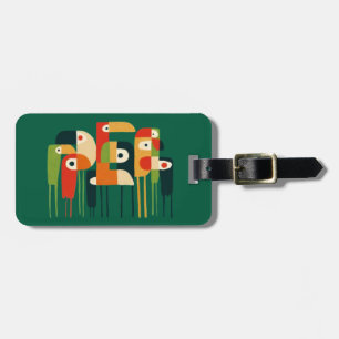 birds art luggage tag