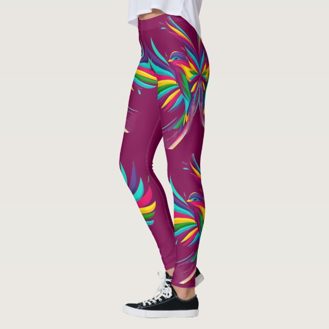 Birds Artful Abstract Leggings (Left)