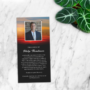 Birds At Dawn & Photo Funeral Thank You Card