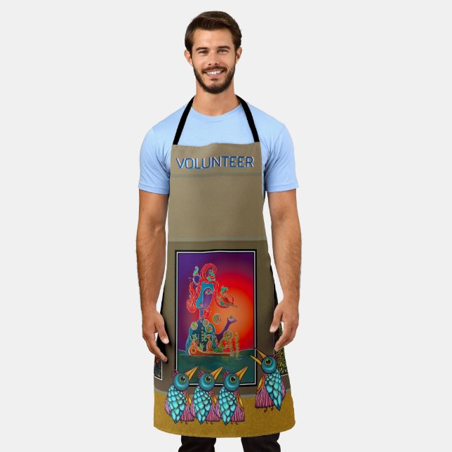 Birds At The Gallery All-Over Print Apron (Worn)