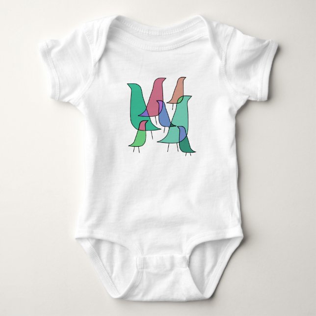 Birds  baby bodysuit (Front)
