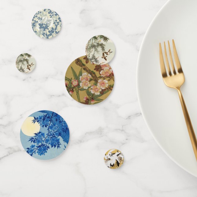 Birds Bamboo Asian Japanese Vintage Confetti (Group)