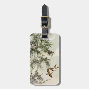 Birds Bamboo Asian Japanese Vintage Luggage Tag