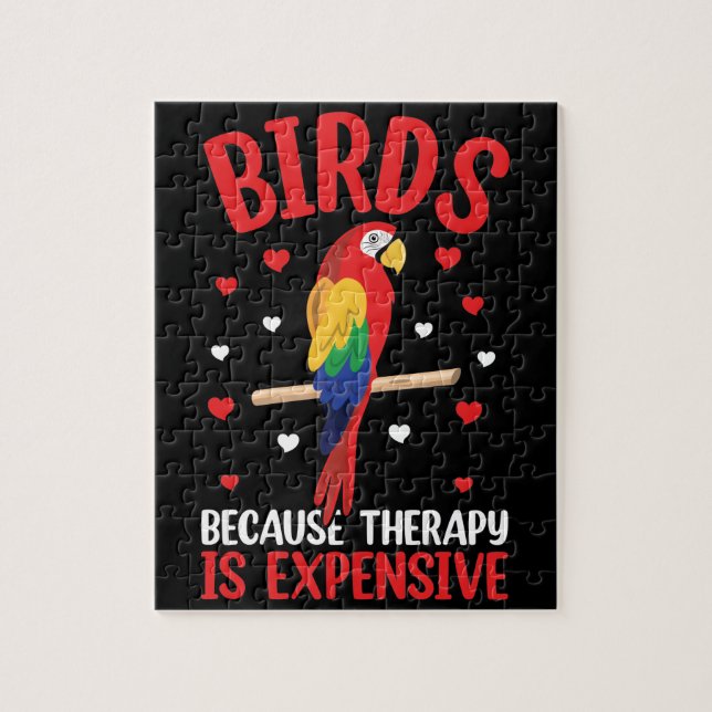 Birds Because Therapy Is Expensive Funny Parrot    Jigsaw Puzzle (Vertical)