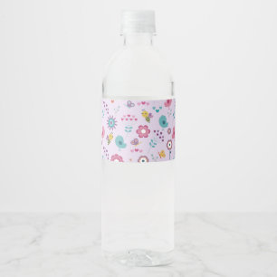 Birds, Bees, and Butterflies Floral Water Bottle Label