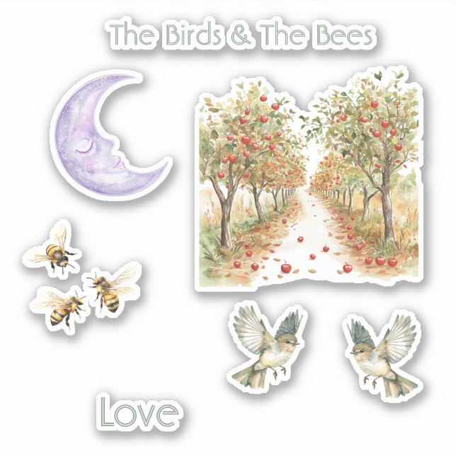 Birds Bees Apple Trees Love Moon (Front)