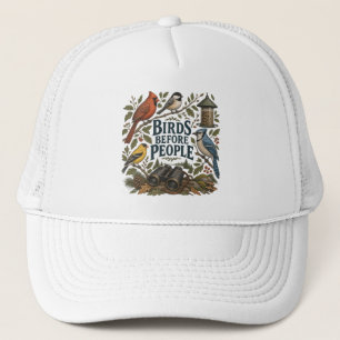 Birds Before People Vintage Birdwatching Trucker Hat