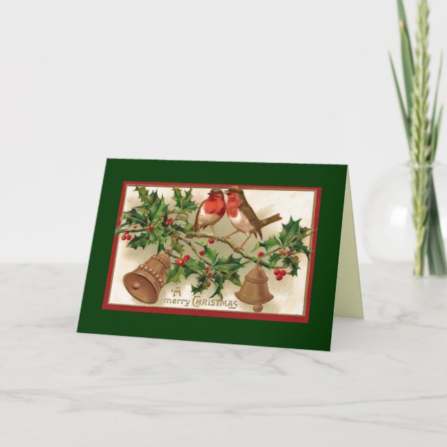 Birds, Bells & Holly Christmas Card (Front)