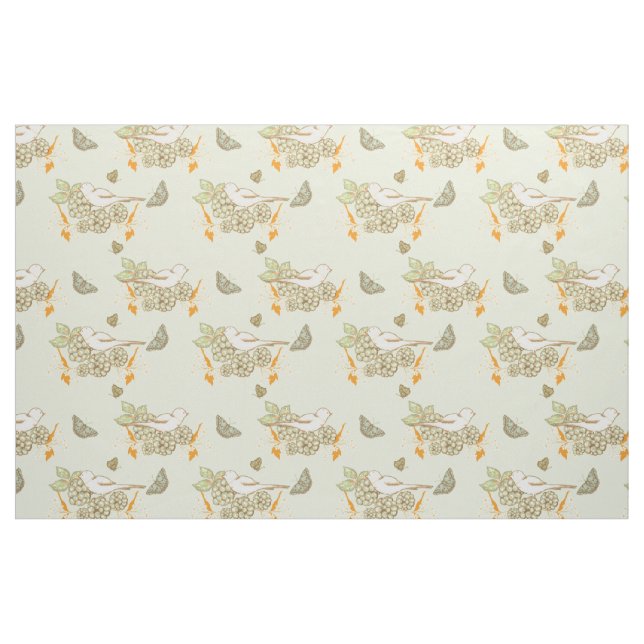 Birds Berries and Butterflies Fabric (Yard)