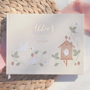Birds & Berries Nesting Party Girl Baby Shower Guest Book