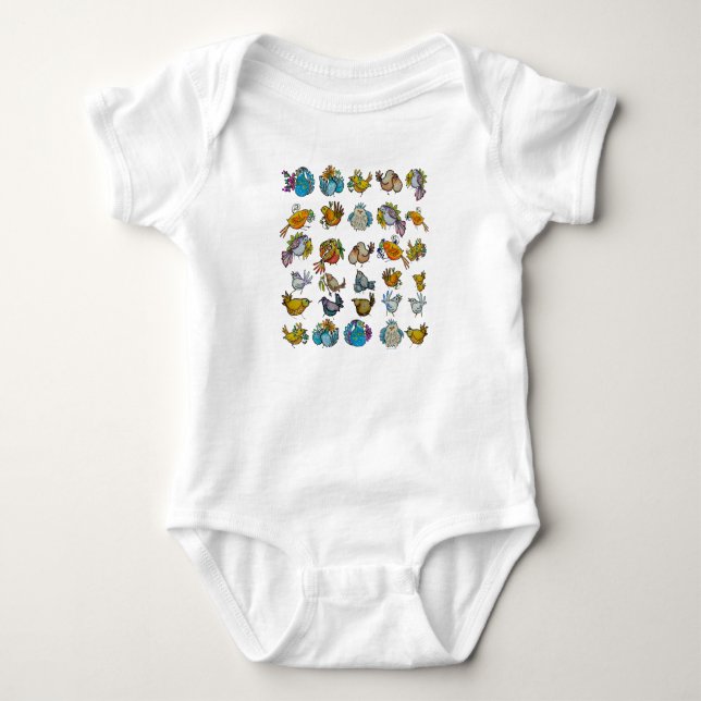 Birds & Birdies Baby Bodysuit (Front)