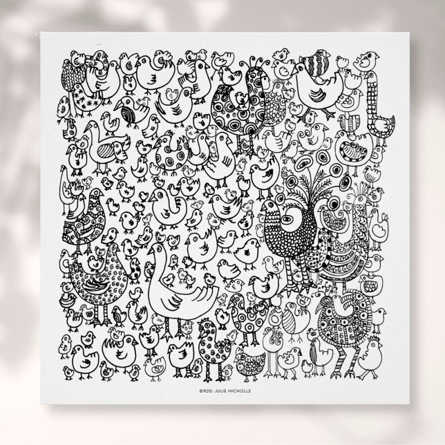 Birds Black and White Drawing Art Print (Creator Uploaded)
