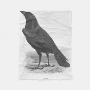 Birds. Blackbird Raven Fleece Blanket