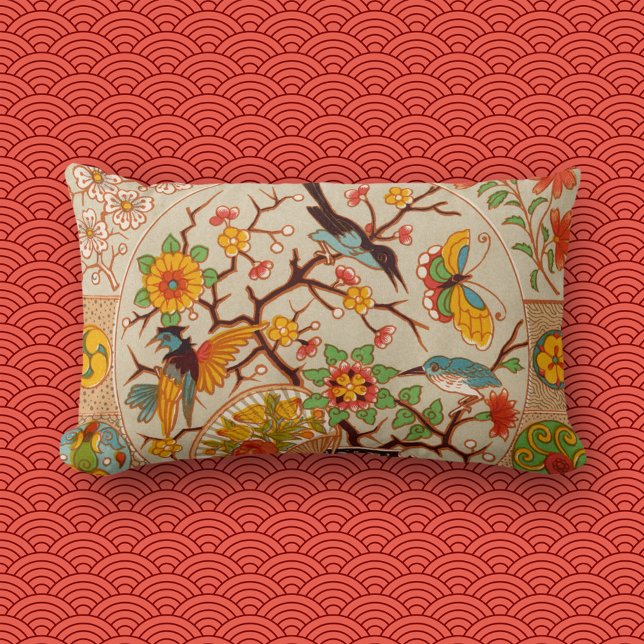 Birds & Butterflies Lumbar Pillow (Creator Uploaded)