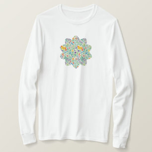 Birds, Butterflies & Wildflowers Pattern T-Shirt