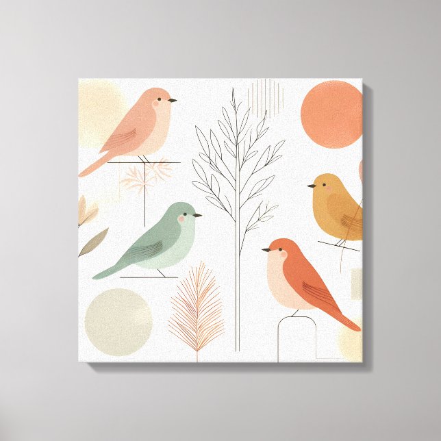 Birds Canvas Wall Art – Colourful Nature (Front)