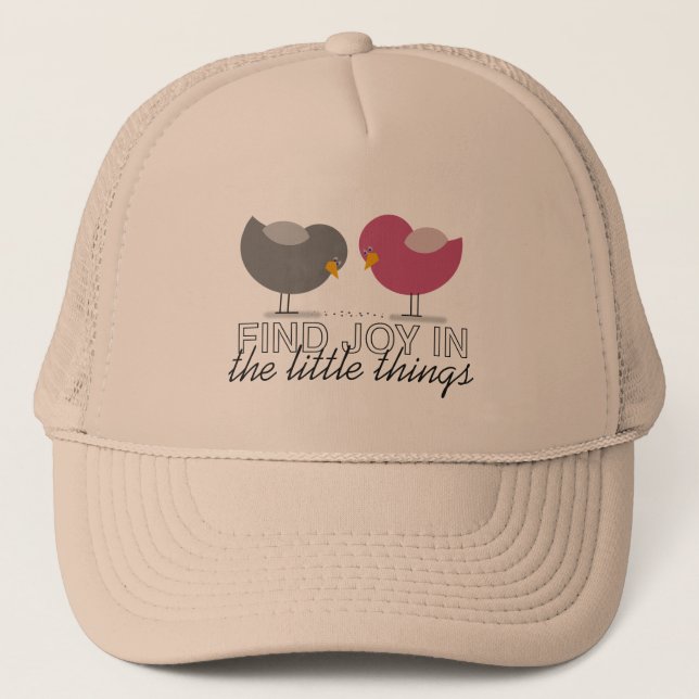 Birds Cartoon Tender Nostalgic Emotional Simple Trucker Hat (Front)