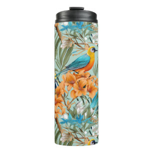 Birds Chinoiserie Mint Orange Thermal Tumbler