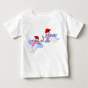 Birds & Christmas Lights Baby Jersey  T-Shirt