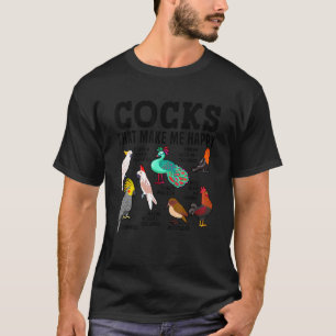 Birds Collection Rooster Peacock Cockatoo Cockatie T-Shirt