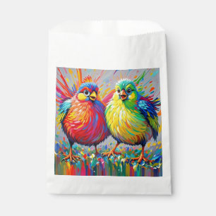 Birds colourful art abstract fat giant cute funny favour bags