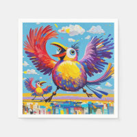 Birds colourful art abstract fat giant cute funny