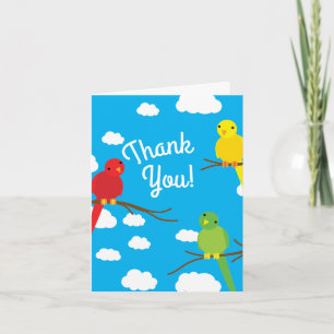 Birds Cute Colourful Spring 1st Birthday Card