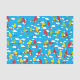 Birds Cute Colourful Spring Kid's Birthday Tissue Paper