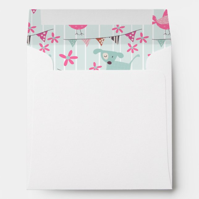 Birds, Dogs, Banners, Flowers Envelopes (Back (Bottom))