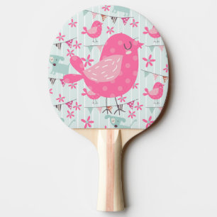Birds, Dogs, Banners, Flowers Ping Pong Paddle