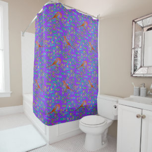 Birds Doing Brunch in Moonlight Shower Curtain