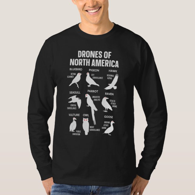Birds Drones Of North America Field Guide Arenu201 T-Shirt (Front)