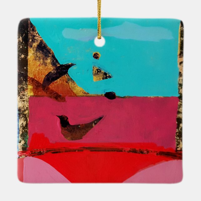 Birds Eye View Ceramic Ornament (Back)