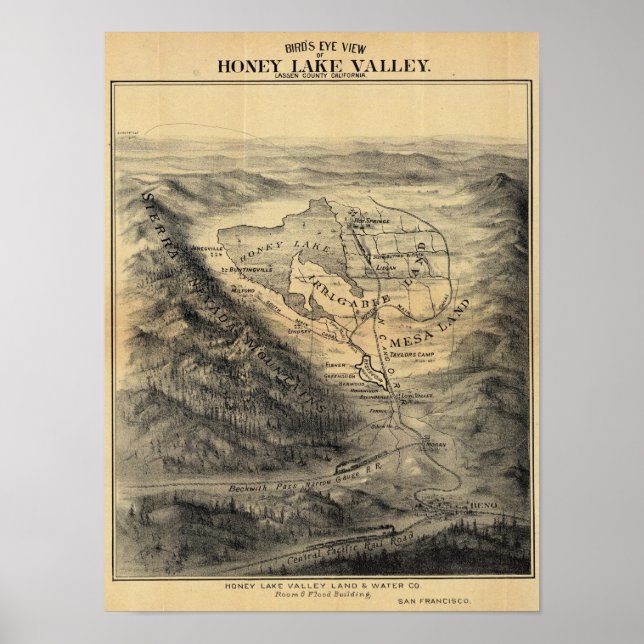 Bird's eye view, Honey Lake Valley Poster (Front)