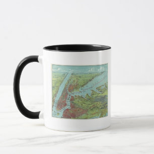 Birds Eye View Map Of New York And Vicinity Mug