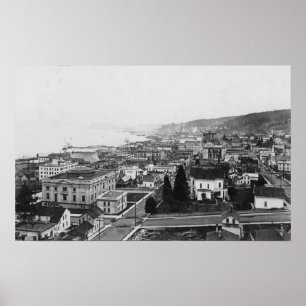 Bird's Eye View of Astoria, OR Photograph Poster