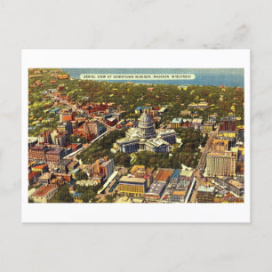Bird's-Eye View of Capitol in Madison, Wisconsin, Postcard