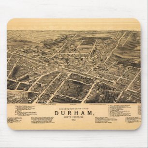 Bird's-eye view of Durham, North Carolina (1891) Mouse Pad