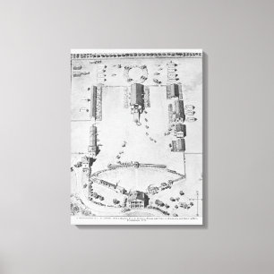 Bird's-eye view of ideal plantation buildings canvas print