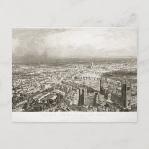 Bird's Eye View of London from Westminster Abbey, Postcard