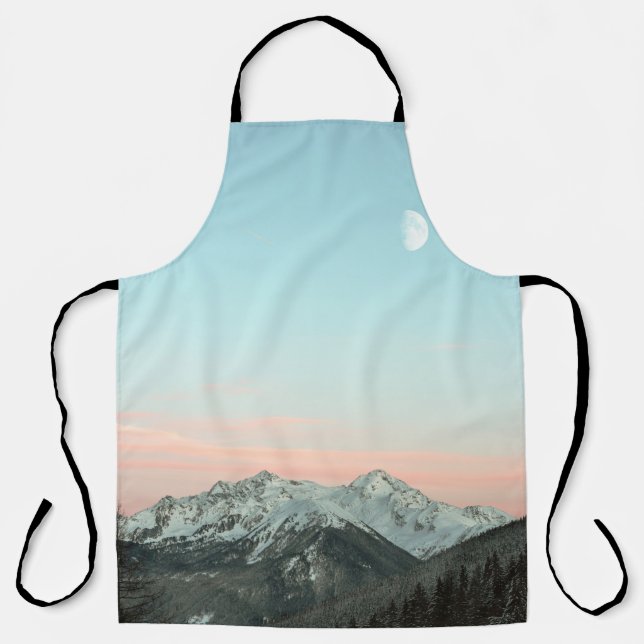BIRD'S EYE VIEW OF MOUNTAIN PEAKS UNDER BLUE SKY APRON (Front)