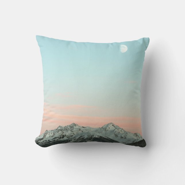 BIRD'S EYE VIEW OF MOUNTAIN PEAKS UNDER BLUE SKY CUSHION (Front)