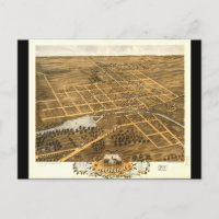 Bird's Eye View of Naperville Illinois (1869)